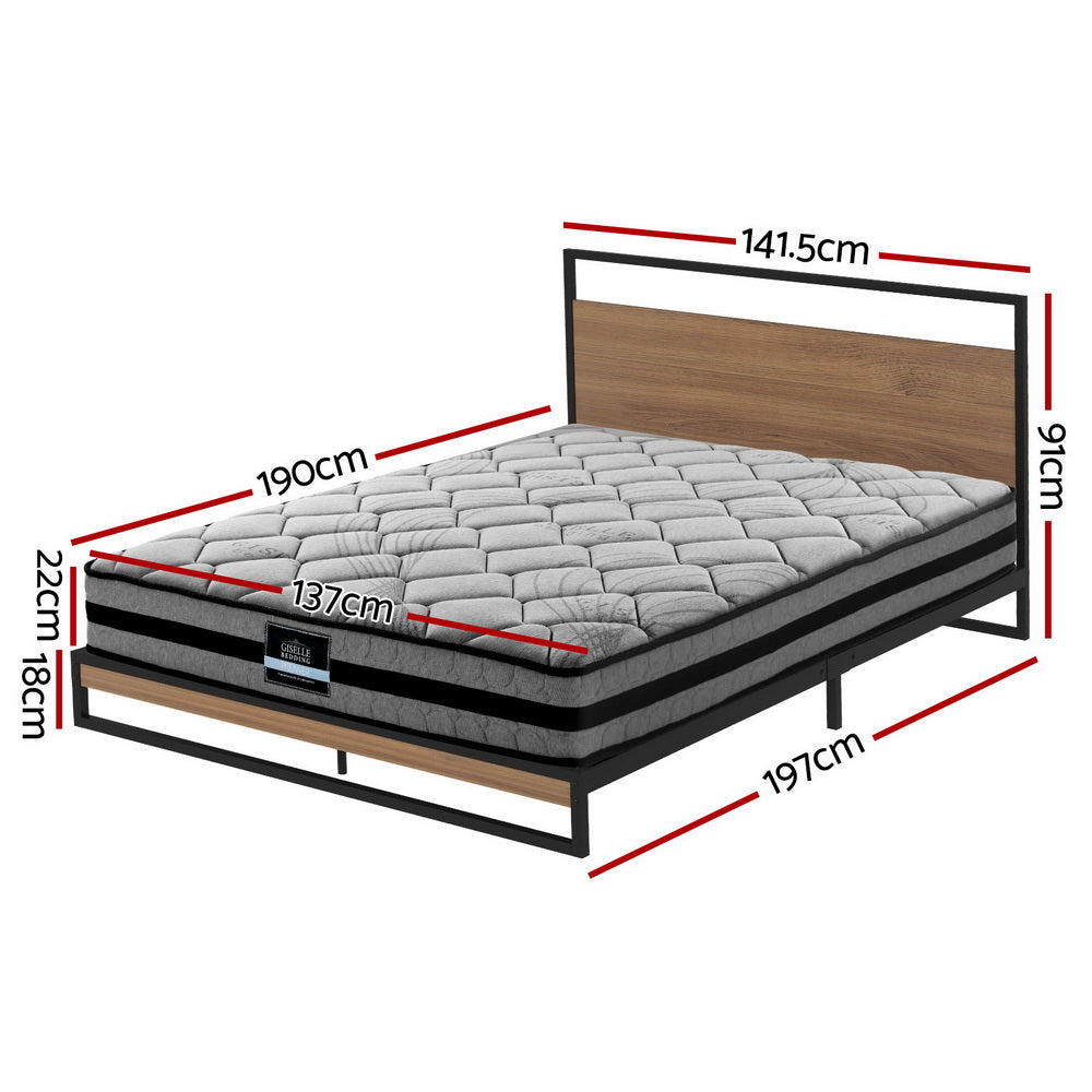 Dane Double Bed Frame with Wendell (Medium-Firm) Mattress