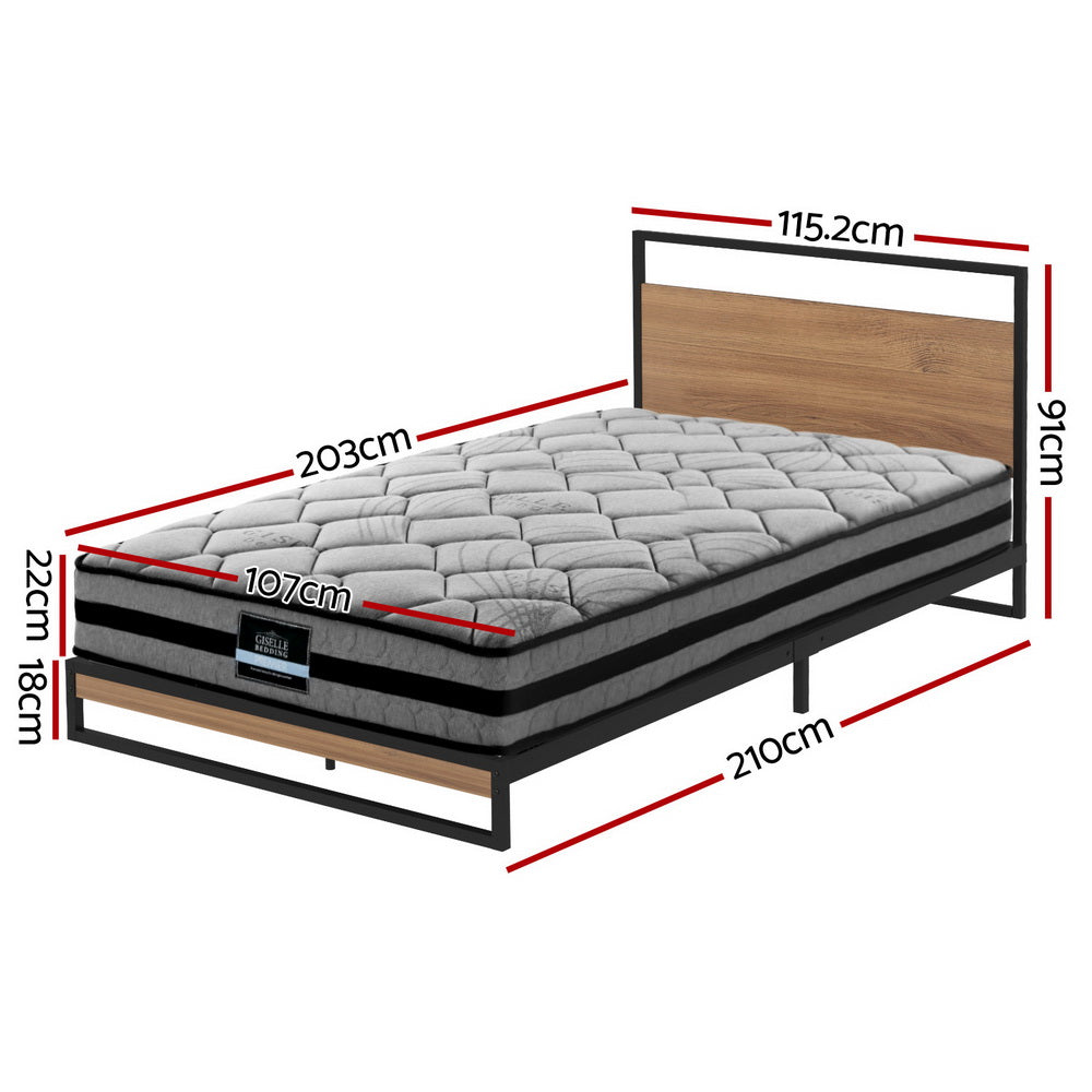 Dane King Single Bed Frame with Wendell (Medium-Firm) Mattress