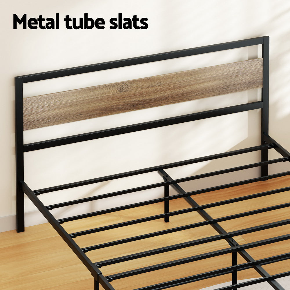 Drew Double Bed Frame - Black Metal