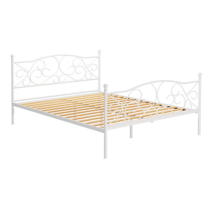 Groa Queen Bed Frame - White Metal