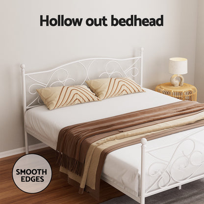 Groa Queen Bed Frame - White Metal