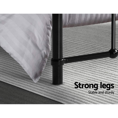 Leo Double Bed Frame - Black Metal