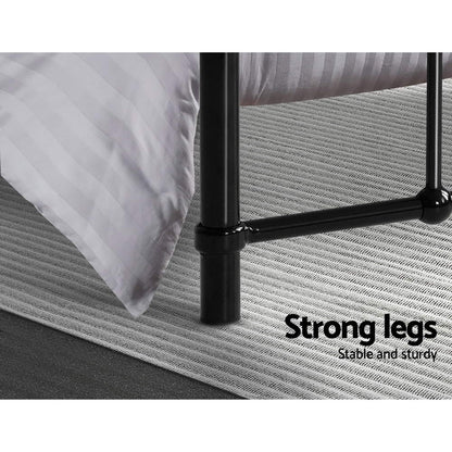 Leo King Single Bed Frame - Black Metal