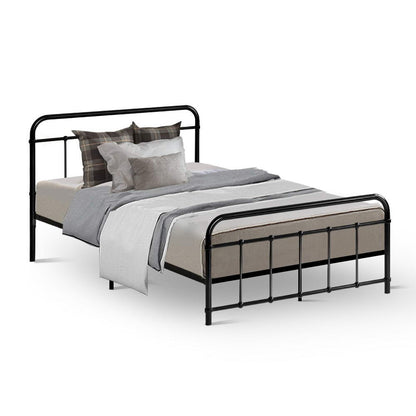 Leo King Single Bed Frame - Black Metal