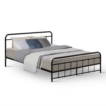 Leo Queen Bed Frame - Black Metal