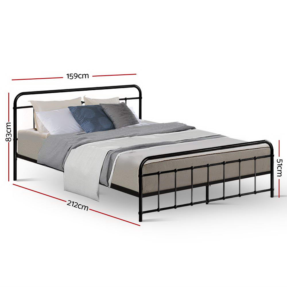 Leo Queen Bed Frame - Black Metal