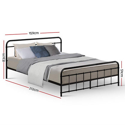 Leo Queen Bed Frame - Black Metal
