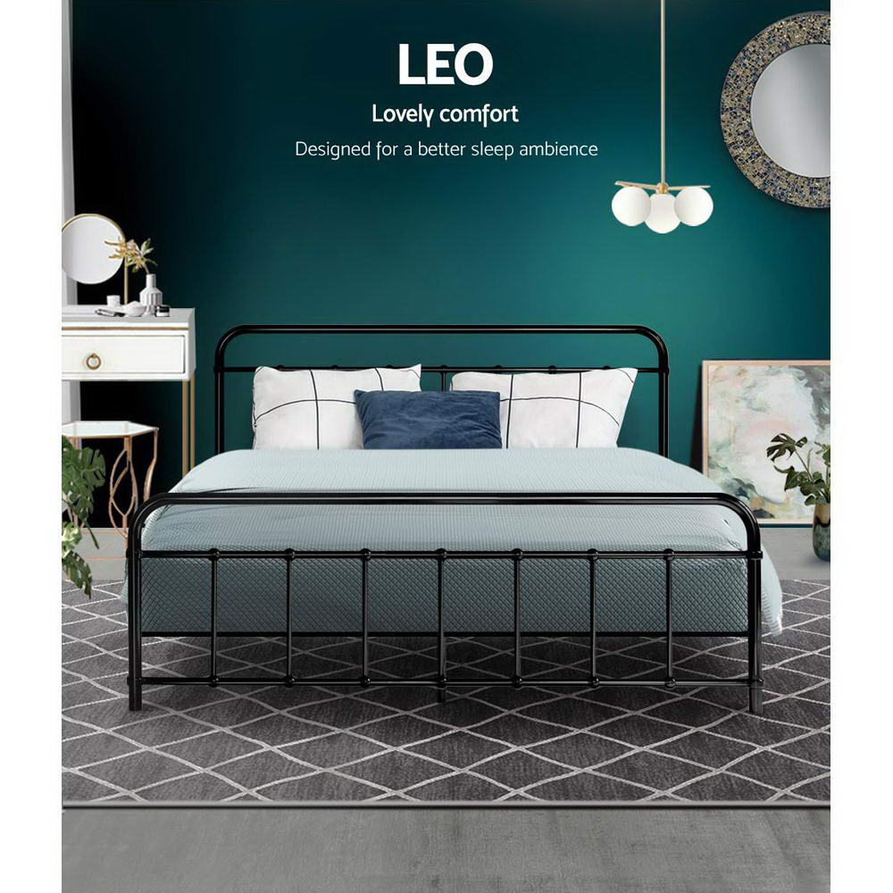 Leo Queen Bed Frame - Black Metal