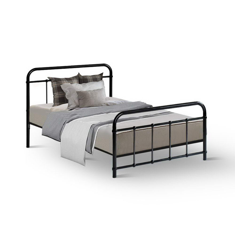 Leo Single Bed Frame - Black Metal