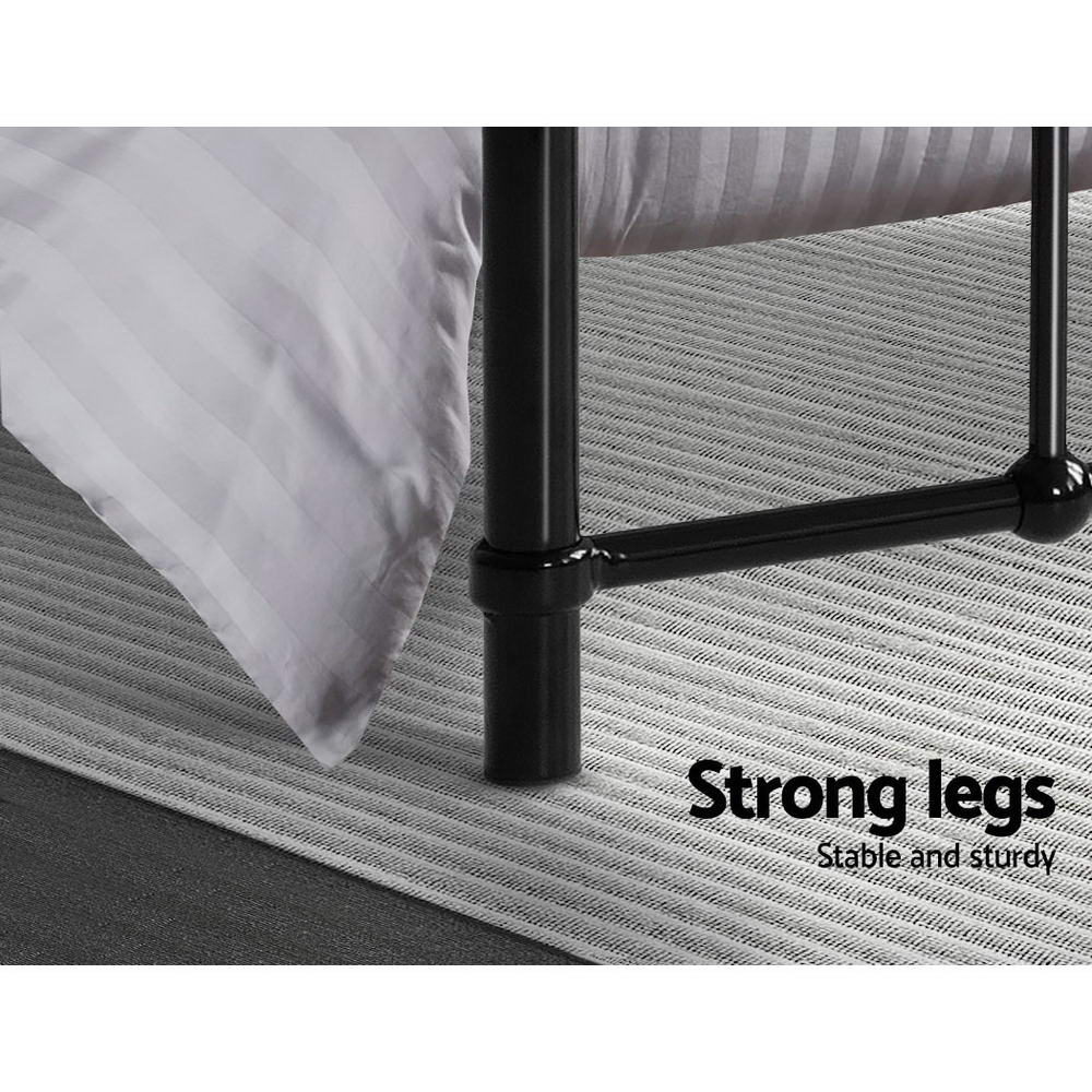 Leo Single Bed Frame - Black Metal
