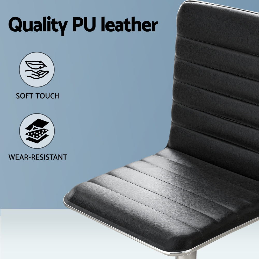 Computer Desk 120cm & Executive Office Chair Set Low Back - Leather Black