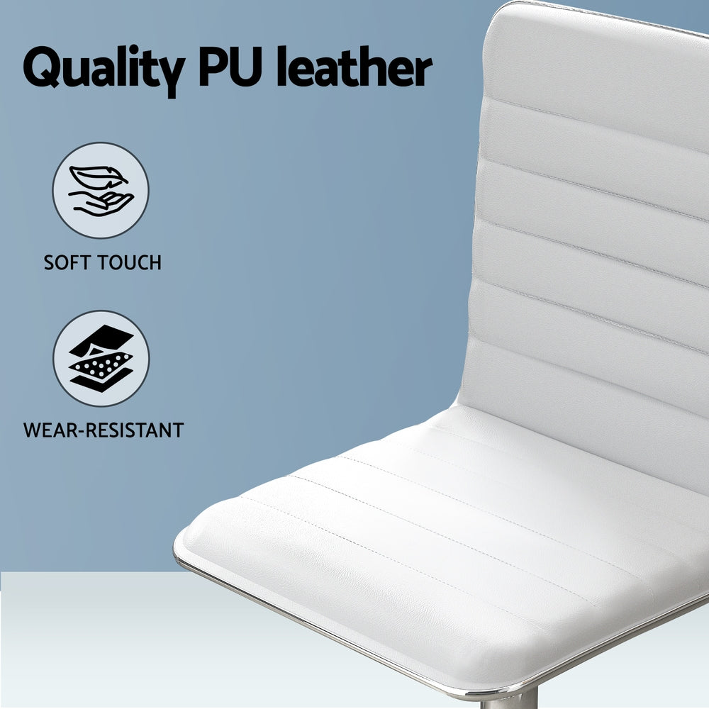 Computer Desk 120cm & Executive Office Chair Set - Leather White