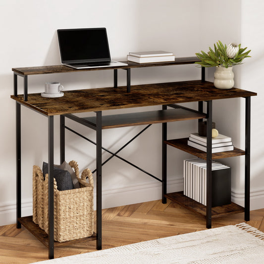 Computer Desk Home Office Open Shelf 120CM - Brown