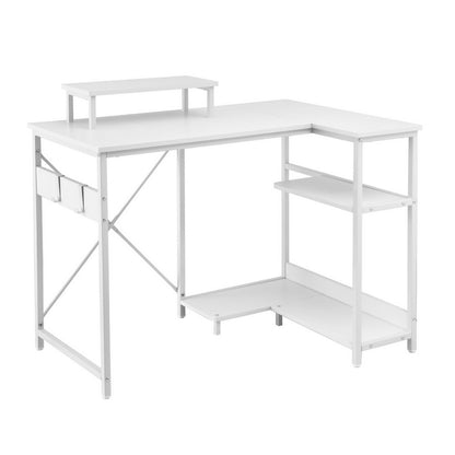 Computer Desk L-Shape Home Office Study 100CM - White