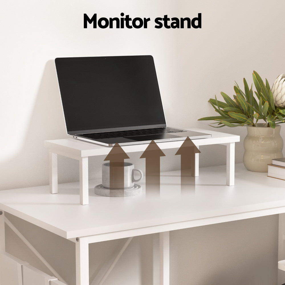 Computer Desk L-Shape Home Office Study 100CM - White