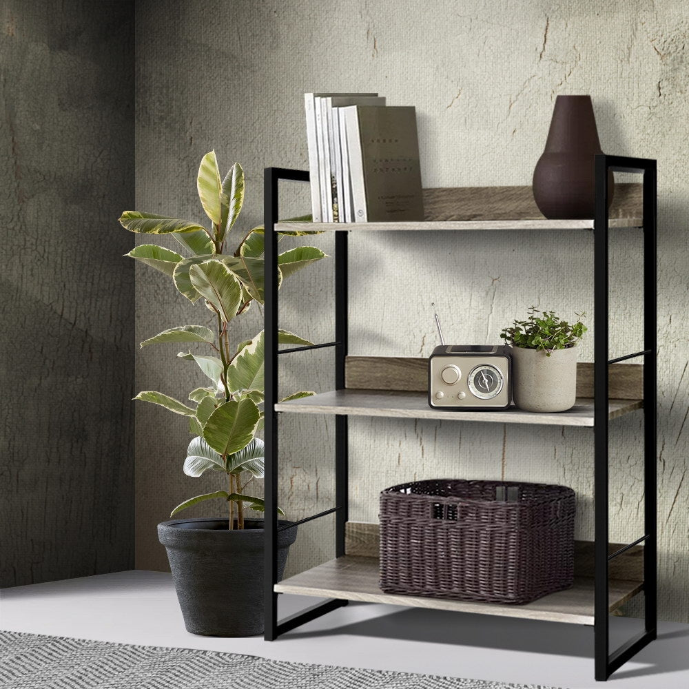 Noe Bookshelf 3 Tiers - Black and Oak