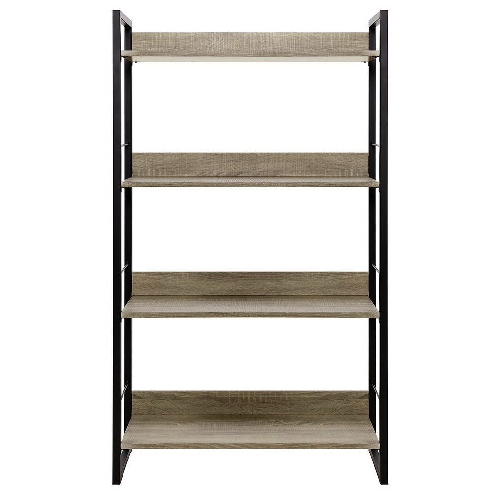 Noe Bookshelf 4 Tiers - Black and Oak