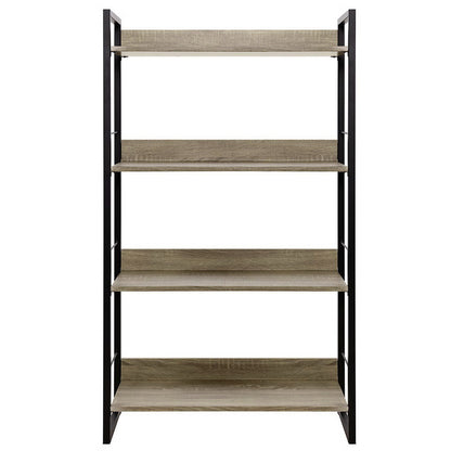 Noe Bookshelf 4 Tiers - Black and Oak