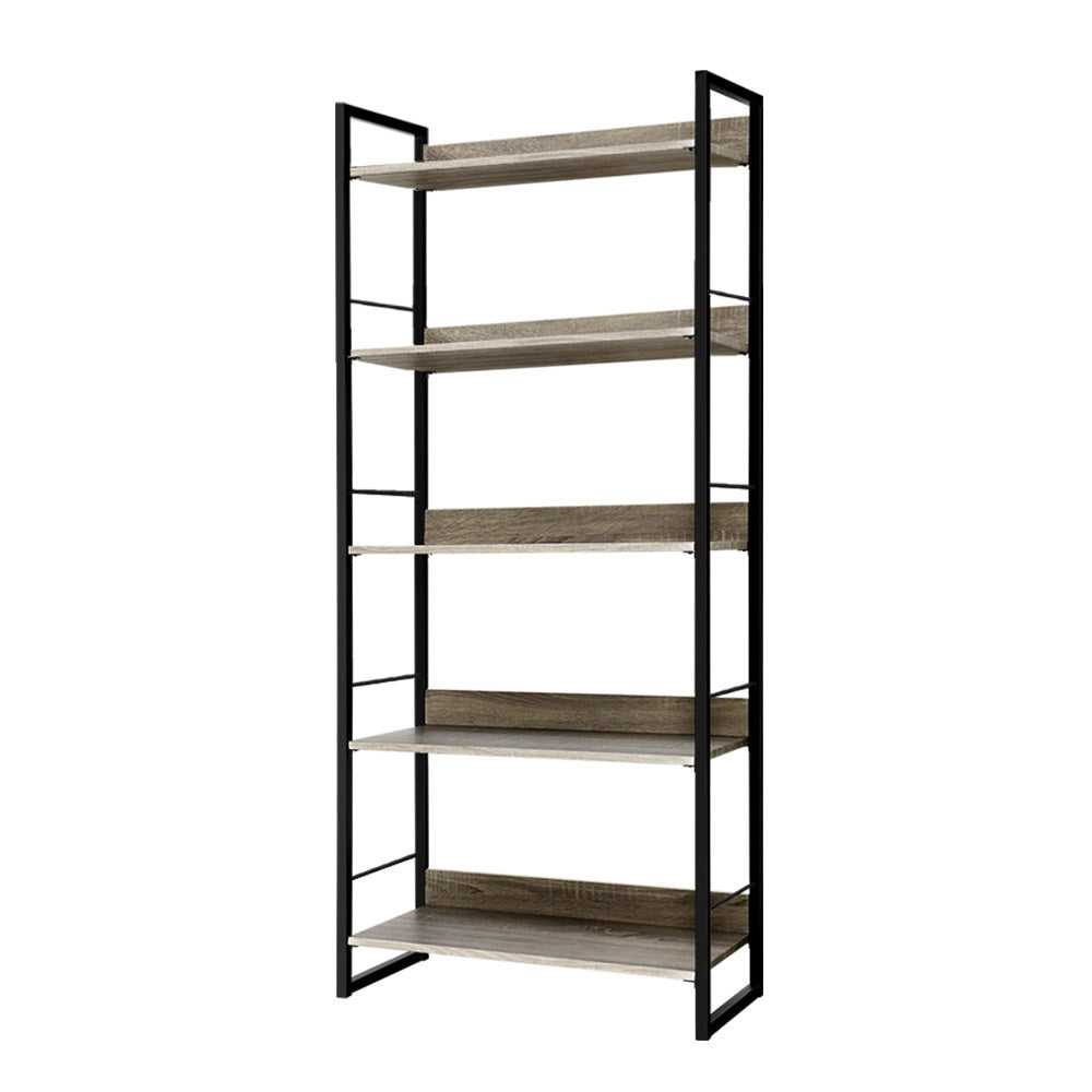Noe Bookshelf 5 Tiers - Black and Oak