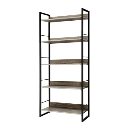 Noe Bookshelf 5 Tiers - Black and Oak