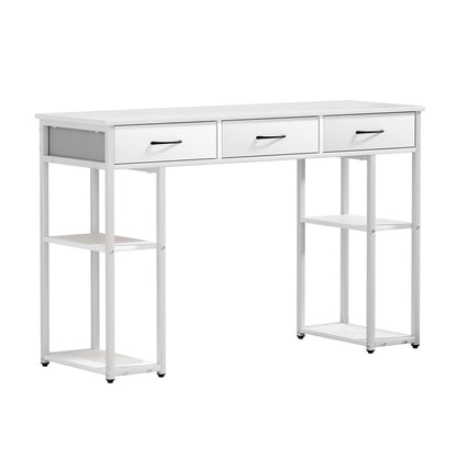 Computer Desk Drawer Shelves Study Table 120CM - White
