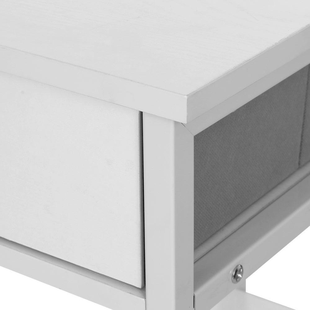 Computer Desk Drawer Shelves Study Table 120CM - White