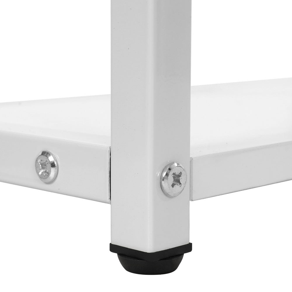 Computer Desk Drawer Shelves Study Table 120CM - White