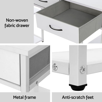 Computer Desk Drawer Shelves Study Table 120CM - White