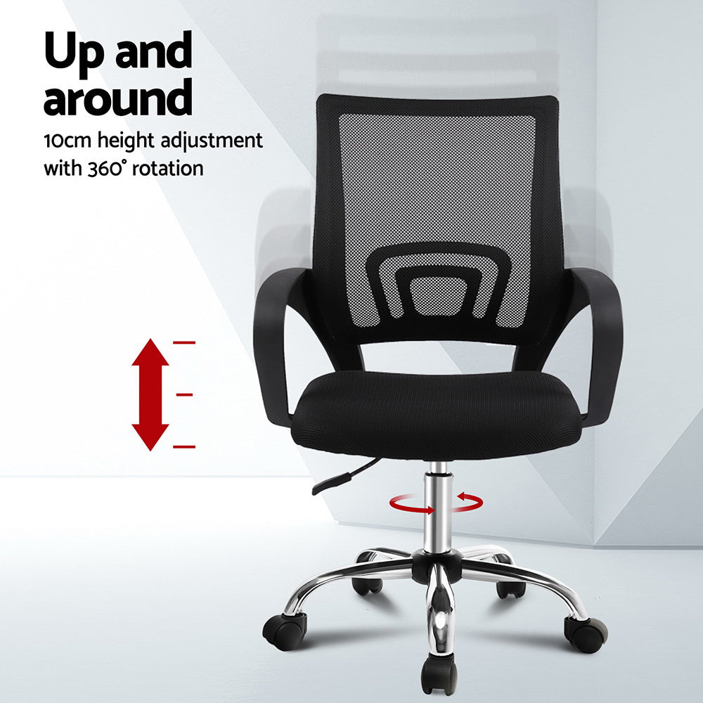 Computer Desk Mesh Office Chair Set - Black