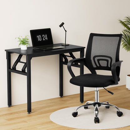 Computer Desk Mesh Office Chair Set - Black