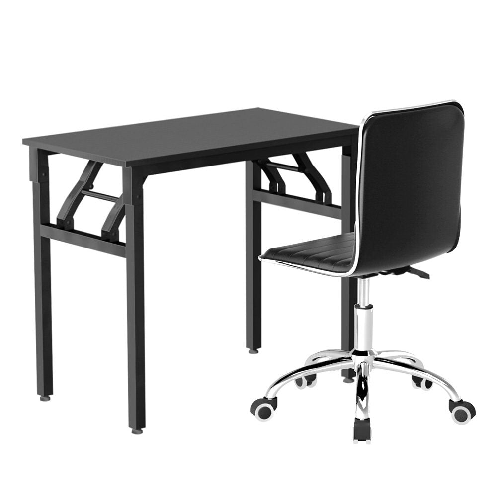 Computer Desk Office Chair Set - Black