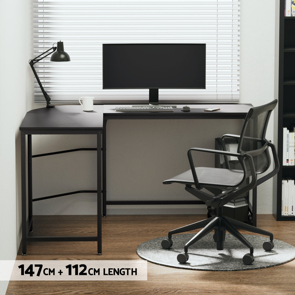 Computer Desk L-Shape CPU Stand 147CM -  Black