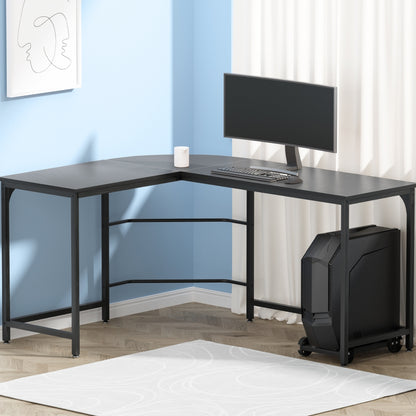 Computer Desk L-Shape CPU Stand 147CM -  Black