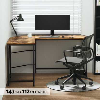 Computer Desk L-Shape CPU Stand 147CM - Brown