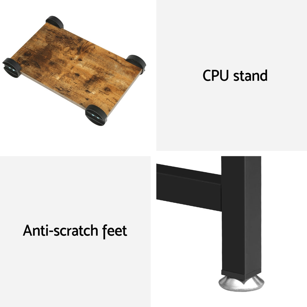 Computer Desk L-Shape CPU Stand 147CM - Brown