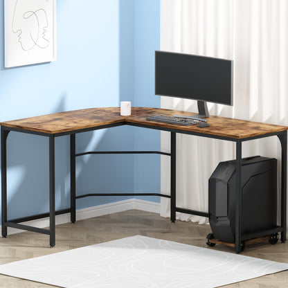 Computer Desk L-Shape CPU Stand 147CM - Brown