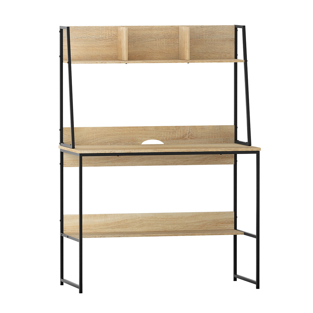 Computer Desk Bookshelf Storage 100CM - Oak