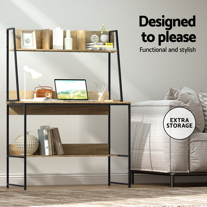 Computer Desk Bookshelf Storage 100CM - Oak