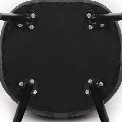 Set of 2 Brody Velvet Dining Chairs Solid Curved - Dark Grey