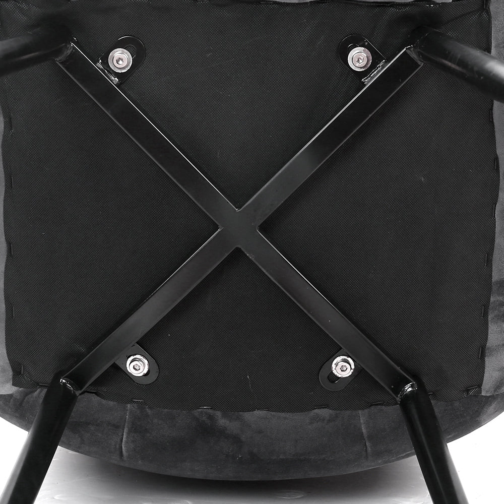 Set of 4 Velvet Horizontal Dining Chairs Slope - Grey