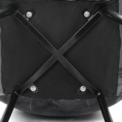 Set of 4 Velvet Horizontal Dining Chairs Slope - Grey