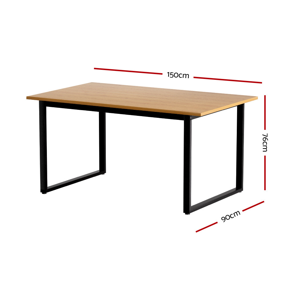 Eli 6-Seater Dining Table Rectangular 150CM - Pine & Black