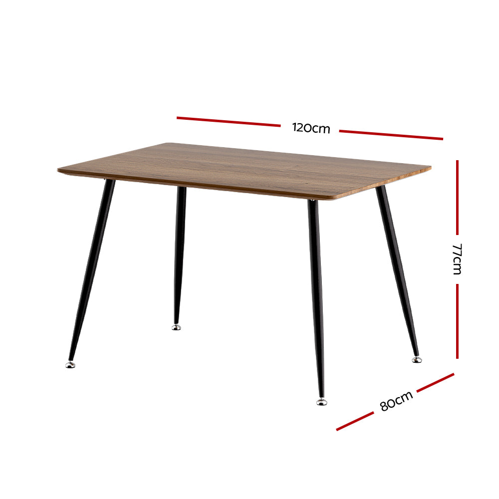 Caleb 4-Seater Dining Table 120CM - Pine & Black