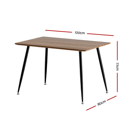 Caleb 4-Seater Dining Table 120CM - Pine & Black