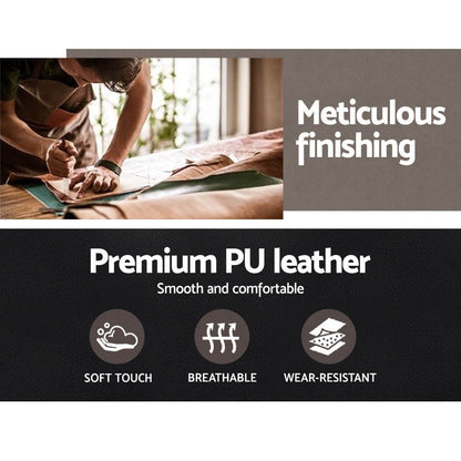 Lacroix Wooden Office Chair Leather Seat - Black