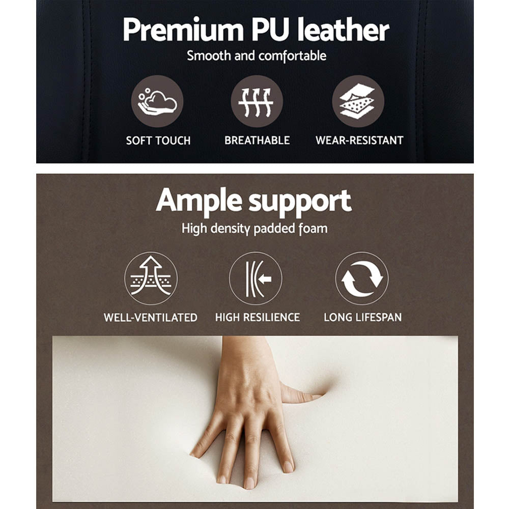 Ashby Wooden Office Chair Leather Seat - Black