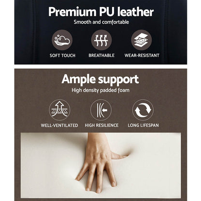 Ashby Wooden Office Chair Leather Seat - Black