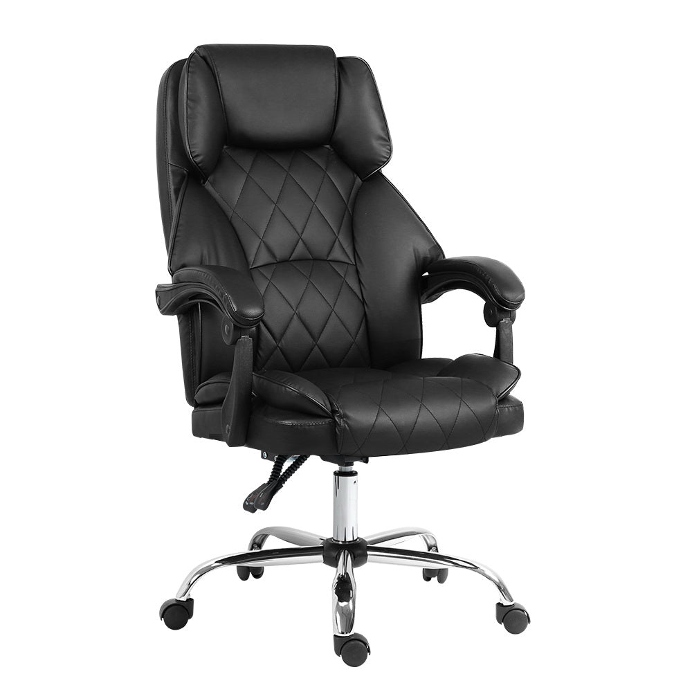 Camelon Executive Office Chair Leather Recliner - Black