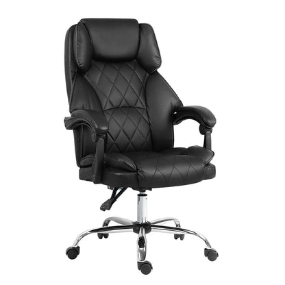 Camelon Executive Office Chair Leather Recliner - Black