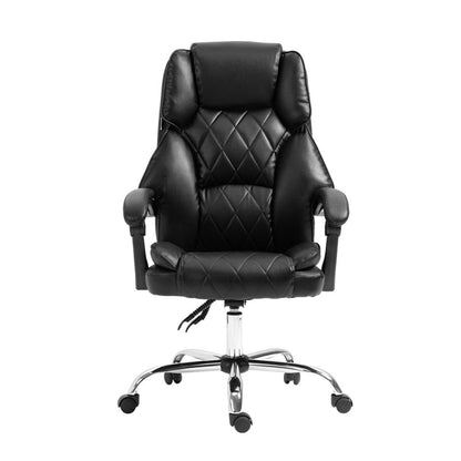 Camelon Executive Office Chair Leather Recliner - Black